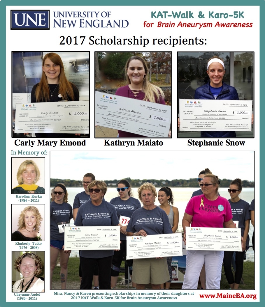 2017 Maine Brain Aneurysm Scholarship Winners